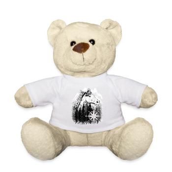 Horse Mountains Wilderness Rider Wild Horse Adventure - Teddy Bear - white - Front