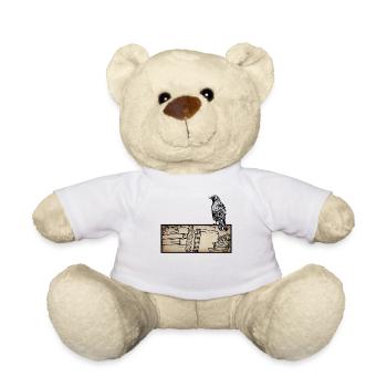 Dark Academia Aesthetic Raven Crow Soft Grunge - Teddy Bear - white - Front