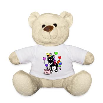 Joyeux anniversaire cadeau d’anniversaire gâteau licorne - Nounours - blanc - Devant
