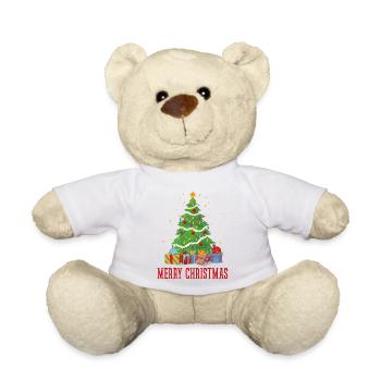 Frohe Weihnachten Frohes Weihnachtsgeschenk - Teddy - Weiß - Vorne