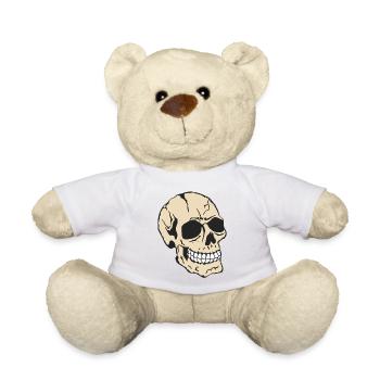 head of death skull halloween - Teddy Bear - white - Front