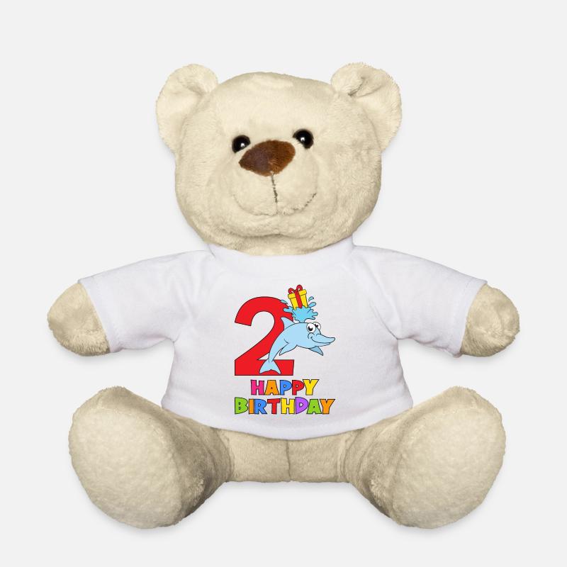 Delfin Zweiter Geburtstag 2 Jahre alt - Teddy - Weiß