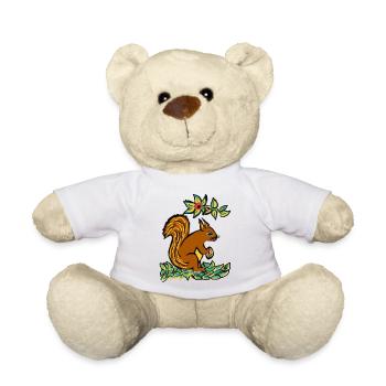 EC Squirrel I Animal I Holiday I Gift - Teddy Bear - white - Front
