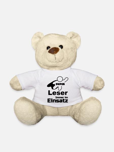 Super Leser Geschenk - Teddy - Weiß