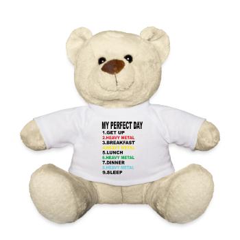 Mein Perfekter Tag Heavy Metal - Teddy - Weiß - Vorne
