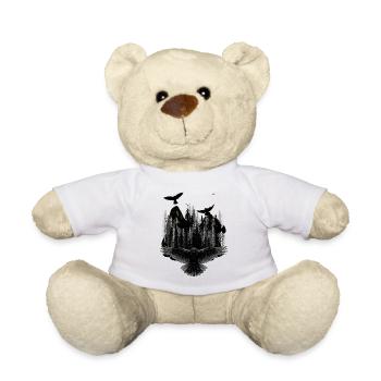 Fantasy Dark Wildtiere Vögel Natur Wildnis - Teddy - Weiß - Vorne