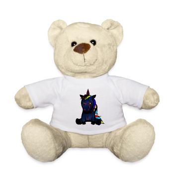 Horror Fabeltier Einhorn Fantasy Fabelwesen Myth - Teddy - Weiß - Vorne
