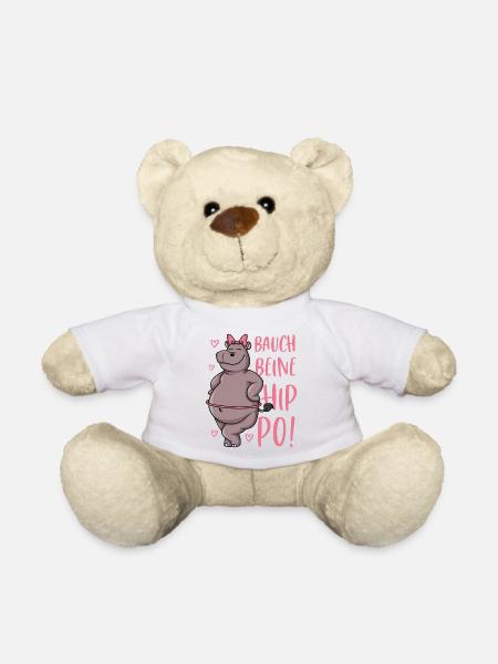 Hullern Nilpferd Hippopotamus Bauch Beine Hip Po - Teddy - Weiß