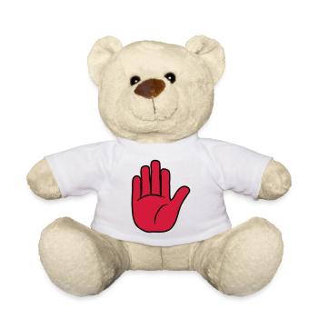 Stop Hand Zeichen - Teddy - Weiß - Vorne