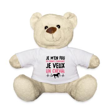 Je m'en fou du prince charmant je veux un cheval - Nounours - blanc - Devant