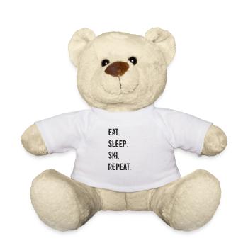Ski - eat sleep ski repeat - Teddy Bear - white - Front