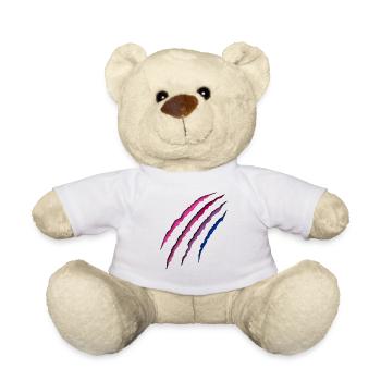 Bisexual Bi Pride Flag Scratch - Teddy - Weiß - Vorne