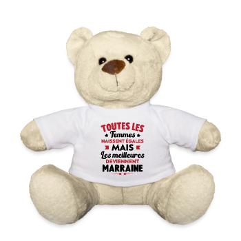 Les meilleures deviennent marraine cadeau marraine - Nounours - blanc - Devant