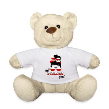 Polish Girl Girls Ladies Poland Woman - Teddy Bear - white - Front