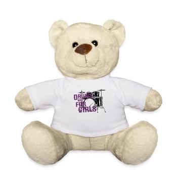 Drummer Drum Set Girl Vintage - Teddy - Weiß - Vorne