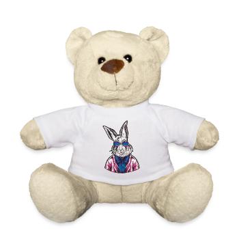 Bisexual Bi Pride Flag Rabbit - Teddy - Weiß - Vorne