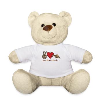 Snake Serpent Peace Love Snakes - Teddy Bear - white - Front