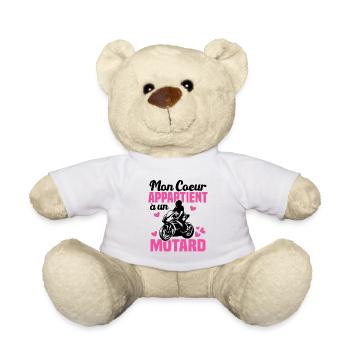 Mon coeur appartient à un motard - Nounours - blanc - Devant