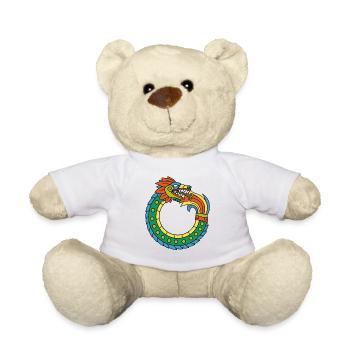 Quetzalcoatl Ouroboros Vieux Serpent Aztèque Ma - Nounours - blanc - Devant