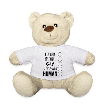 NOUS SOMMES TOUS DES HUMAINS - Nounours - blanc - Devant