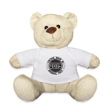 Vintage Made In 2019 Original Part Geburtstag 2019 - Teddy - Weiß - Vorne