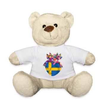 Suède Drapeau Scandinavie Drapeau suédois - Nounours - blanc - Devant