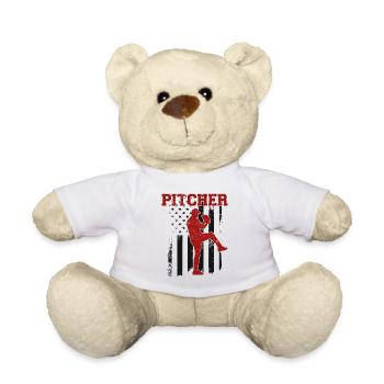 Baseball Fan Pitcher Vintage - Nounours - blanc - Devant