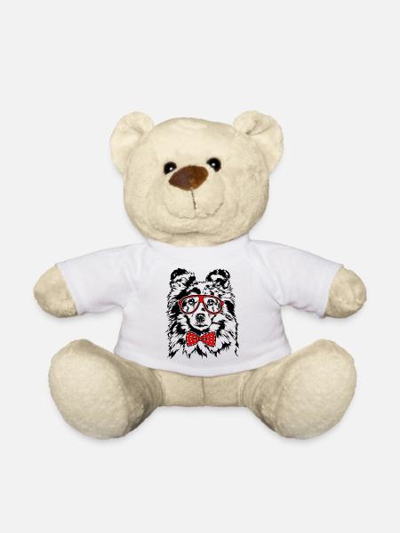 SHETLAND BERGER CHIEN Sheltie Lunettes Chiens Chien - Nounours - blanc