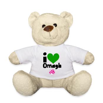 Omagh Tyrone Northern Ireland - Teddy Bear - white - Front