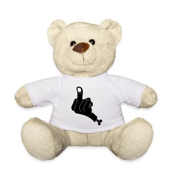 Severed hand and vulgarity (black) - Teddy Bear - white - Front