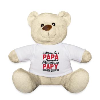 Mission papa accomplie être papy nouveau challenge - Nounours - blanc - Devant