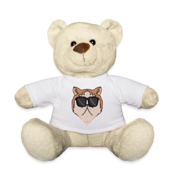 Chat exotique à poil court avec lunettes de soleil - Nounours - blanc - Devant