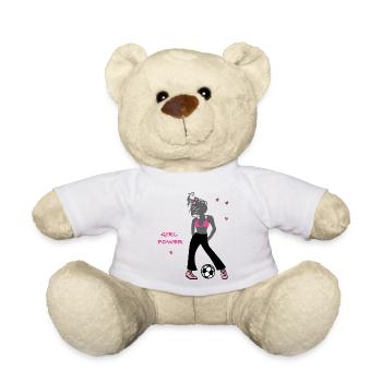 Girlpower, Fußball - Teddy - Weiß - Vorne