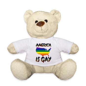 pride america queer gay lesbian love bi trans - Teddy Bear - white - Front