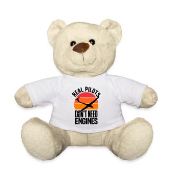 Real Pilots Don't need Engines - Teddy Bear - white - Front