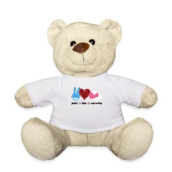 Soap Making Crafting Peace Love - Teddy Bear - white - Front