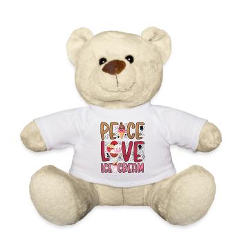Cône de crème glacée Peace Love Ice - Nounours - blanc - Devant