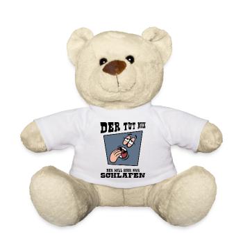 schlafmangel "der tut nix" napping schlafshirt - Teddy - Weiß - Vorne