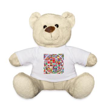 nice peace all flags "against racism" - Teddy Bear - white - Front