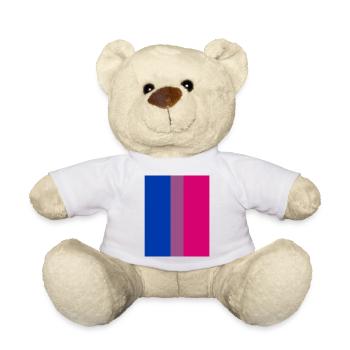 Drapeau LGBTQ Bi - Nounours - blanc - Devant