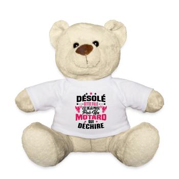 Désolé cette fille est déjà prise par un motard - Nounours - blanc - Devant