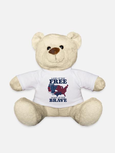 USA Amerika Feiertag Patriot 4. Juli - Teddy - Weiß