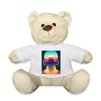 Flower Punk Robot - Teddy Bear - white - Front