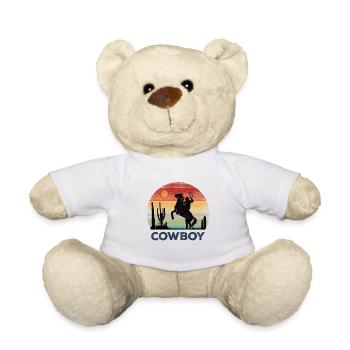 Cowboy - Retro Sunset - Teddy Bear - white - Front