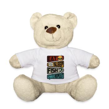 Pêcheur Pêche Manger Sommeil Poisson Répéter Pêcheur - Nounours - blanc - Devant