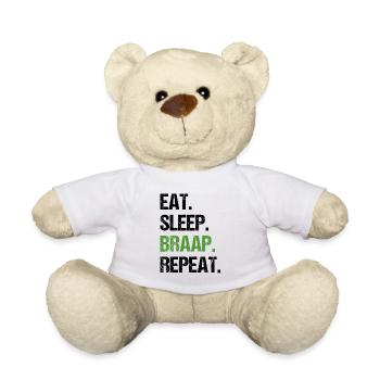Eat Sleep Braap Repeat Funny Dirt Bike Motocross - Teddy Bear - white - Front