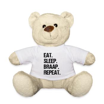 Eat Sleep Braap Repeat Funny Dirt Bike Motocross - Teddy Bear - white - Front