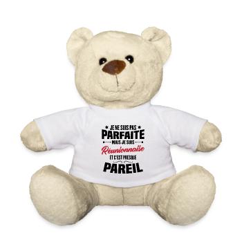 Je ne suis pas parfaite mais je suis Réunionnaise - Nounours - blanc - Devant