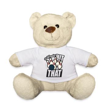 Je frapperais ce drôle de bowling retro bowler - Nounours - blanc - Devant