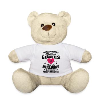 Les meilleures femmes deviennent aides-soignantes - Nounours - blanc - Devant